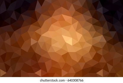 Dark Orange vector modern geometrical abstract background. Texture, new background. Geometric background in Origami style with gradient. 