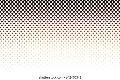 Dark Orange vector modern geometrical circle abstract background. Dotted texture template. Geometric pattern in halftone style with gradient. 
