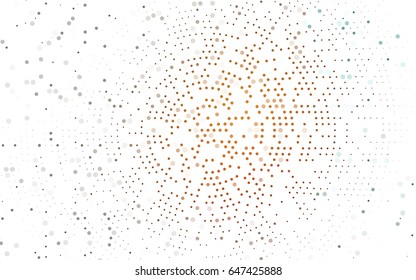 Dark Orange vector modern geometrical circle abstract background. Dotted texture template. Geometric pattern in halftone style with gradient. 