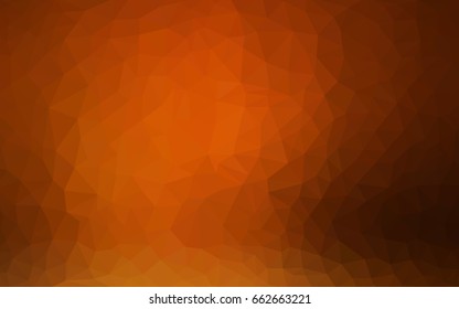 Dark Orange vector modern geometrical abstract background. Texture, new background. Geometric background in Origami style with gradient. 