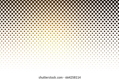 Dark Orange vector modern geometrical circle abstract background. Dotted texture template. Geometric pattern in halftone style with gradient. 