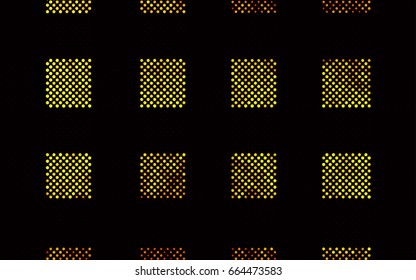 Dark Orange vector modern geometrical circle abstract background. Dotted texture template. Geometric pattern in halftone style with gradient. 