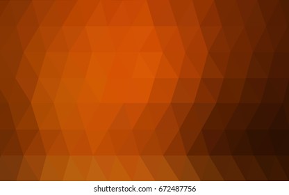 Dark Orange vector modern geometrical abstract background. Texture, new background. Geometric background in Origami style with gradient. 