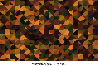 Dark Orange vector modern geometrical circle abstract background. Dotted texture template. Geometric pattern in halftone style with gradient. 
