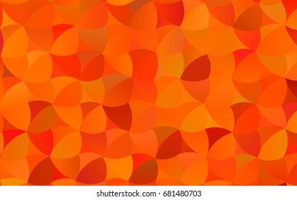 Dark Orange vector modern geometrical circle abstract background. Dotted texture template. Geometric pattern in halftone style with gradient. 