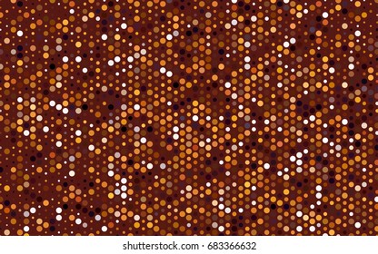 Dark Orange vector modern geometrical circle abstract background. Dotted texture template. Geometric pattern in halftone style with gradient. 