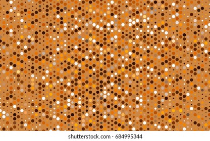 Dark Orange vector modern geometrical circle abstract background. Dotted texture template. Geometric pattern in halftone style with gradient. 
