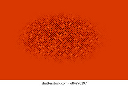 Dark Orange vector modern geometrical circle abstract background. Dotted texture template. Geometric pattern in halftone style with gradient. 
