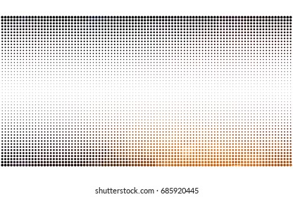 Dark Orange vector modern geometrical circle abstract background. Dotted texture template. Geometric pattern in halftone style with gradient. 