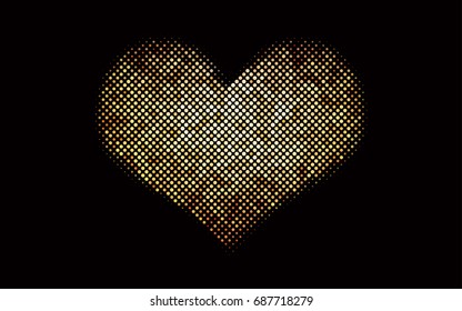Dark Orange vector modern geometrical circle abstract background. Dotted texture template. Geometric pattern in halftone style with gradient. 