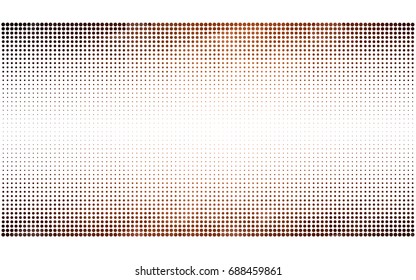 Dark Orange vector modern geometrical circle abstract background. Dotted texture template. Geometric pattern in halftone style with gradient. 