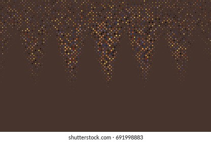 Dark Orange vector modern geometrical circle abstract background. Dotted texture template. Geometric pattern in halftone style with gradient. 