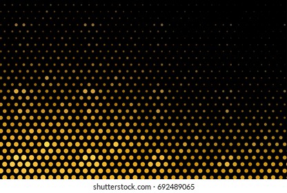 Dark Orange vector modern geometrical circle abstract background. Dotted texture template. Geometric pattern in halftone style with gradient. 