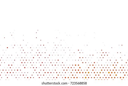 Dark Orange vector modern geometrical circle abstract background. Dotted texture template. Geometric pattern in halftone style with gradient. 