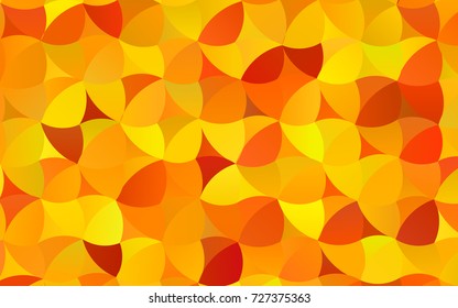 Dark Orange vector modern geometrical circle abstract background. Dotted texture template. Geometric pattern in halftone style with gradient. 