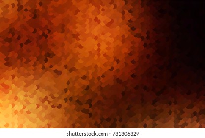 Dark Orange vector modern geometrical circle abstract background. Dotted texture template. Geometric pattern in halftone style with gradient. 