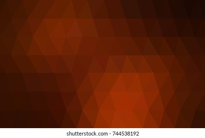 Dark Orange vector modern geometrical abstract background. Texture, new background. Geometric background in Origami style with gradient. 