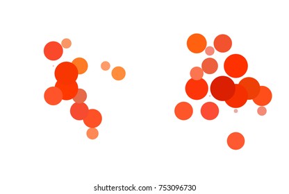 Dark Orange vector modern geometrical circle abstract background. Dotted texture template. Geometric pattern in halftone style with gradient. 