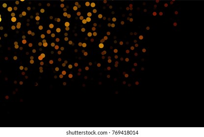 Dark Orange vector modern geometrical circle abstract background. Dotted texture template. Geometric pattern in halftone style with gradient. 