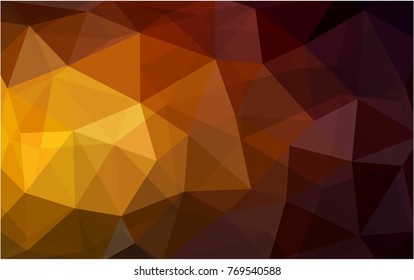 Dark Orange vector modern geometrical abstract background. Texture, new background. Geometric background in Origami style with gradient. 