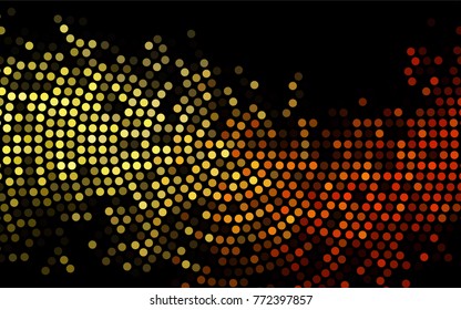 Dark Orange vector modern geometrical circle abstract background. Dotted texture template. Geometric pattern in halftone style with gradient. 