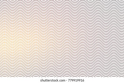 Dark Orange vector modern geometrical circle abstract background. Dotted texture template. Geometric pattern in halftone style with gradient. 