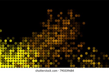 Dark Orange vector modern geometrical circle abstract background. Dotted texture template. Geometric pattern in halftone style with gradient. 