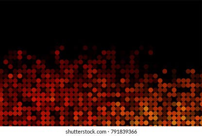 Dark Orange vector modern geometrical circle abstract background. Dotted texture template. Geometric pattern in halftone style with gradient. 