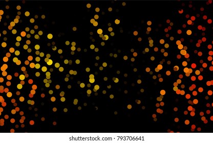 Dark Orange vector modern geometrical circle abstract background. Dotted texture template. Geometric pattern in halftone style with gradient. 