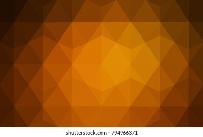 Dark Orange vector modern geometrical abstract background. Texture, new background. Geometric background in Origami style with gradient. 
