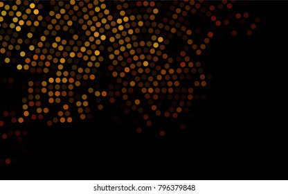 Dark Orange vector modern geometrical circle abstract background. Dotted texture template. Geometric pattern in halftone style with gradient. 
