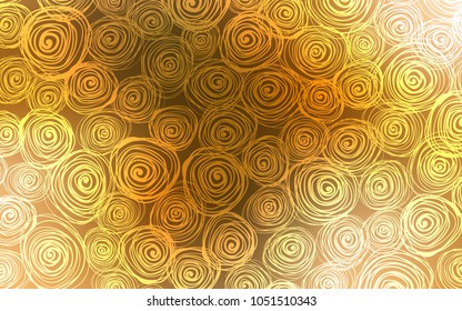 Dark Orange vector natural abstract background. Sketchy doodles with roses on blurred background. The pattern can be used for wallpapers and coloring books.