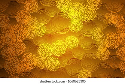 Dark Orange vector natural abstract design. A completely new color illustration in doodle style with flowers. The completely new template can be used for your brand book.
