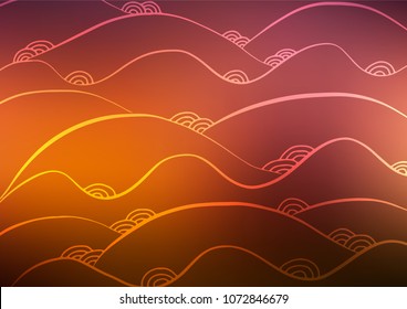 Dark Orange vector natural abstract background. Geometric doodle illustration in Origami style with gradient. The template can be used as a background for cell phones.