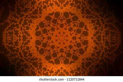 Dark Orange vector natural abstract background. Modern geometrical abstract illustration with doodles drawn by child. The template can be used as a background for cell phones.