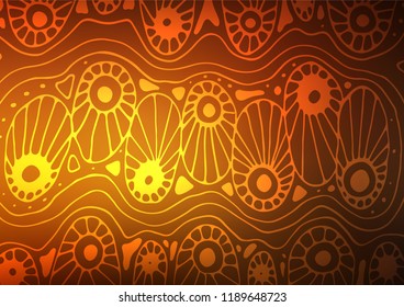 Dark Orange vector natural abstract pattern. Glitter abstract illustration with doodles and Zen tangles. A new texture for your design.