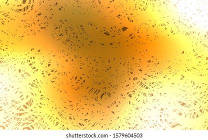Dark Orange vector natural abstract background. Sketchy doodles with roses on blurred background. The pattern can be used for wallpapers and coloring books.