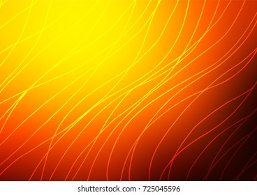 Dark Orange vector natural abstract template. Colorful abstract illustration with lines in Asian style. The pattern can be used for wallpapers and coloring books.