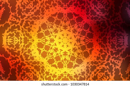 Dark Orange vector natural elegant pattern. Modern geometrical abstract illustration with doodles drawn by child. The pattern can be used for coloring books and pages for kids.