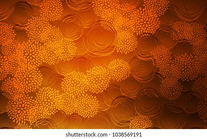Dark Orange vector natural elegant template. Blurred decorative design in Indian style with flowers. A completely new design for your business.