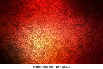 Dark Orange vector natural elegant template. Glitter abstract illustration with doodles and roses. The template can be used as a background for cell phones.