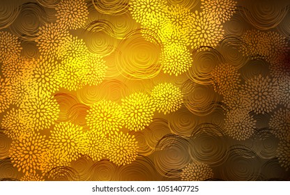 Dark Orange vector natural elegant background. Colorful abstract illustration with flowers in doodle style. A new texture for your design.