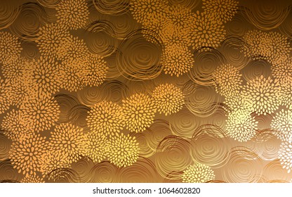 Dark Orange vector natural elegant artwork. Doodle illustration of flowers in Origami style with gradient. A completely new template for your business design.