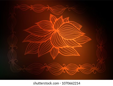 Dark Orange vector natural elegant template. Blurred decorative design in Indian style with Zen tangles. The textured pattern can be used for website.