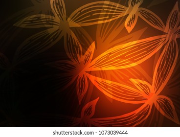 Dark Orange vector natural elegant background. A completely new color illustration in doodle style. The template can be used as a background for cell phones.
