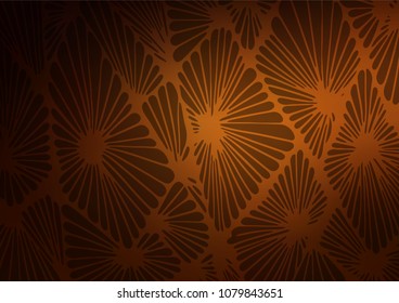 Dark Orange vector natural elegant texture. Shining colored illustration with doodles in Zen tangle style. Hand painted design for web, leaflet, textile.