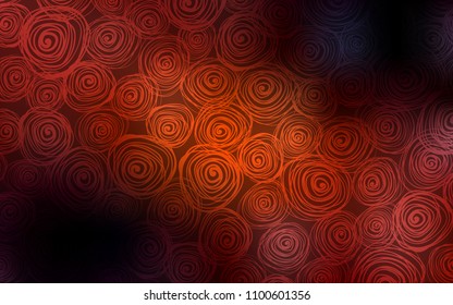 Dark Orange vector natural elegant pattern. Shining colored illustration with roses in doodle style. The completely new template can be used for your brand book.