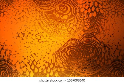 Dark Orange vector natural elegant template. Blurred decorative design in Indian style with flowers. A completely new design for your business.