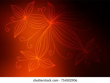 Dark Orange vector natural elegant background. Doodles on blurred abstract background with gradient. The doodle design can be used for your web site.