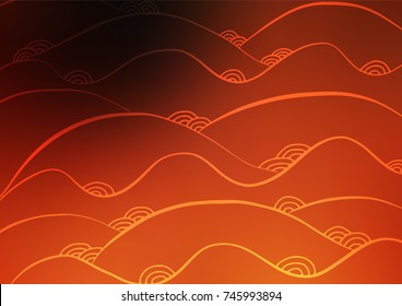 Dark Orange vector natural elegant background. Shining colored illustration with doodles in Zen tangle style. The elegant pattern can be used as a part of a brand book.